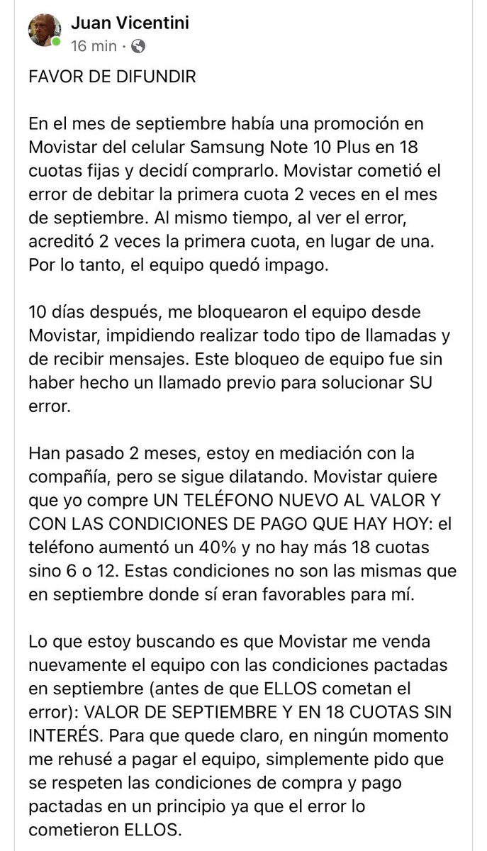 Florvicentini's tweet photo. @MovistarArg HÁGANSE CARGO DE SUS ERRORES https://t.co/7nKx9KWdRt