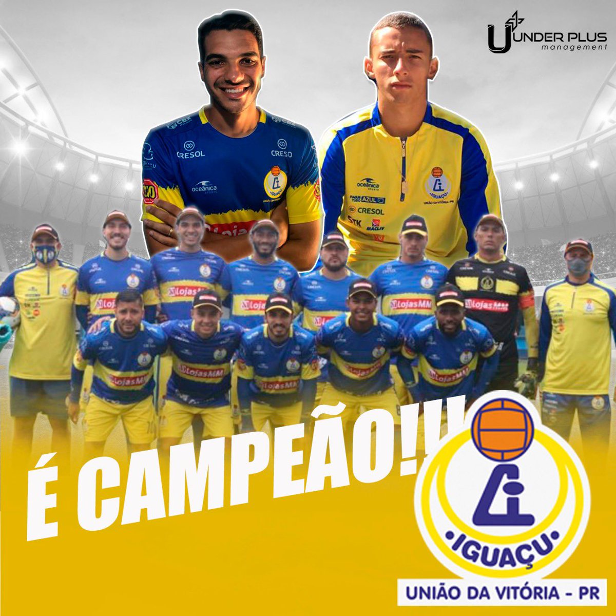 UnderPlus's tweet photo. Parabéns aos nossos Atletas @joaoneto17 e @adeclysonjr que juntos com a equipe do @aaiguacu conquistaram o título de Campeão Paranaense na divisão de Acesso.
.
⚽️⚽️🏆🏆🏆⚽️⚽️
.
#JoaoNetoDefender #DecoDefender #TeamUnderPlus #UnderPlusManagement https://t.co/Ofwyh5bH2F