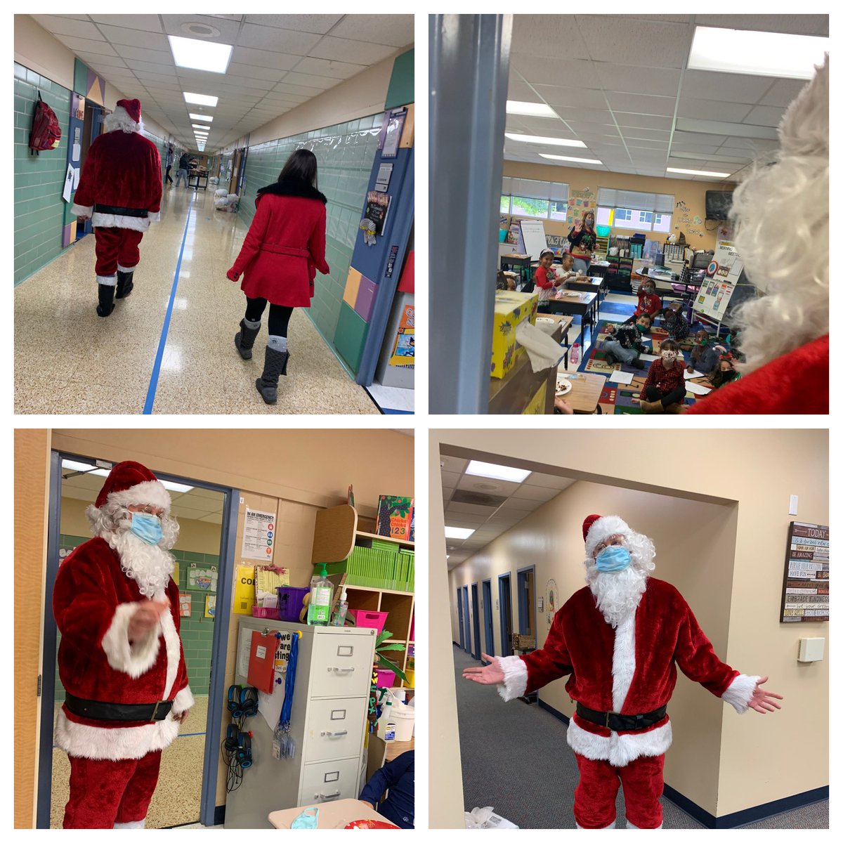 McGheeWolves's tweet photo. Santa, Principal Castelline, and Mrs. Clause visited our Cougars before we left for the holidays. They loved it! #SpreadingJoy #VCERocks #TogetherWeRise @ViolaCobbElem @ChannelviewISD https://t.co/DWzlqurcgF