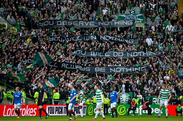 29.4.18  Celtic 5 Rangers 0.  Derby humiliation means League title success for the Bhoys - a magnificent 7 in a row. Andy Halliday becomes a sex toy for the Celtic support.