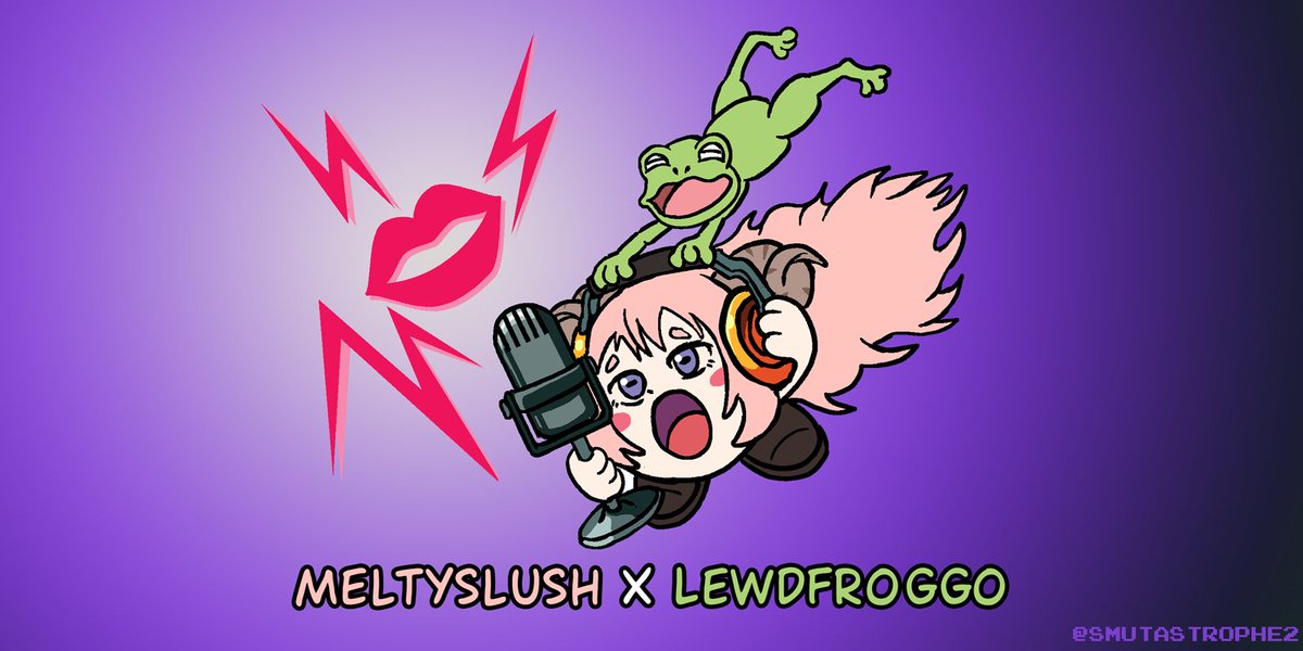 Sometimes ideas just pop into my head and I can't help but draw them. This time it's gift art for power couple <a href="/MeltySlush/">Slush 🎙💕🔞</a> &amp; <a href="/lewdfroggo/">🐸Lewd Froggo🐸</a> 💕