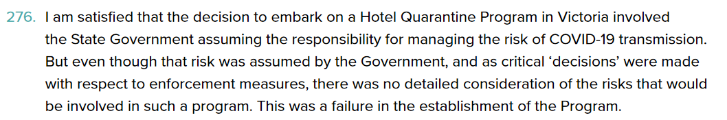 This is certainly a fair criticism of the Victorian Government. However, I would assume (given the limited time to establish HQ), that you could make this criticism of every state and territory in Australia.  #auspol  #springst  #hotelquarantine