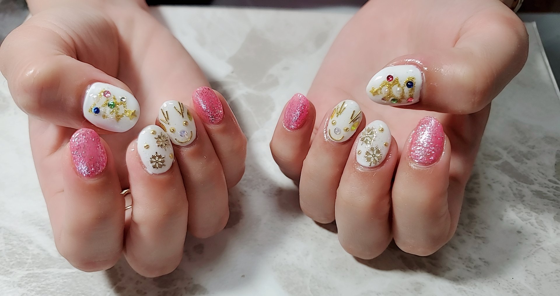 Anno Nail Xmasネイル Xmasツリー トナカイ 冬ネイル ピンクネイル ピンクラメ ホワイトネイル 沖縄ネイル 嘉手納 自宅サロン 自宅ネイルサロン まだまだ未熟 T Co 4fyh8ymojb Twitter