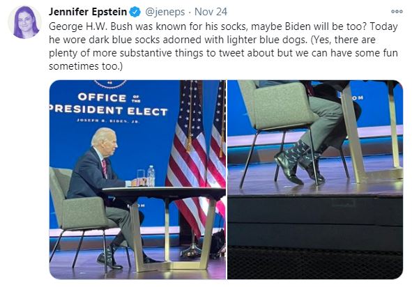 15)  #Bluedog motif also used in specific  #dogcomms between globalist blue checks. Take tweet about  #Biden's socks. Came just before MSM  #fakenews said he "tripped pulling dog's tail" requiring moon-boot, a la Hillary, McCain.