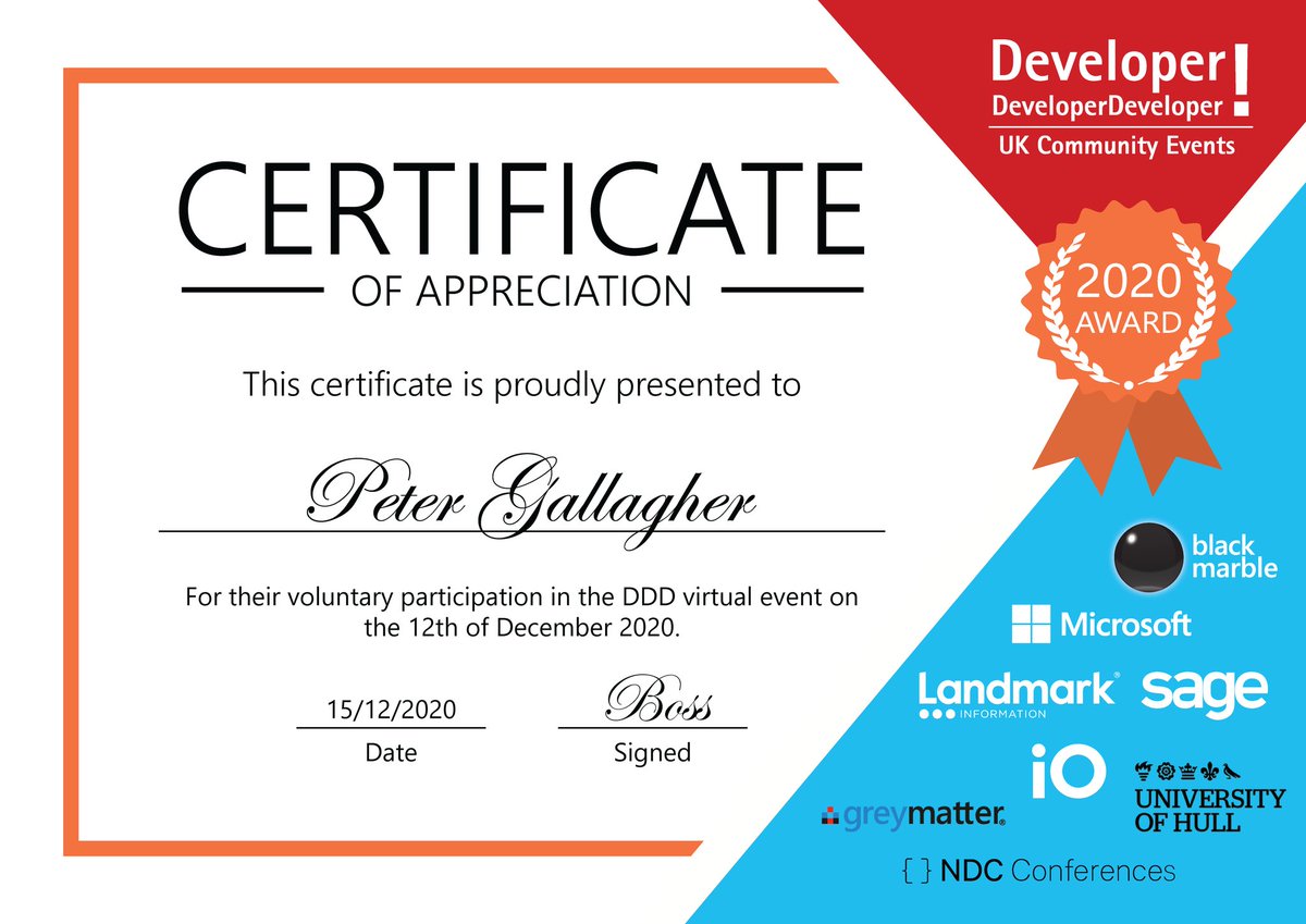 pete_codes's tweet photo. Awww... That's a nice touch from those fab peeps @developerday... Thanks! #DDD2020 https://t.co/hx71jHReiG