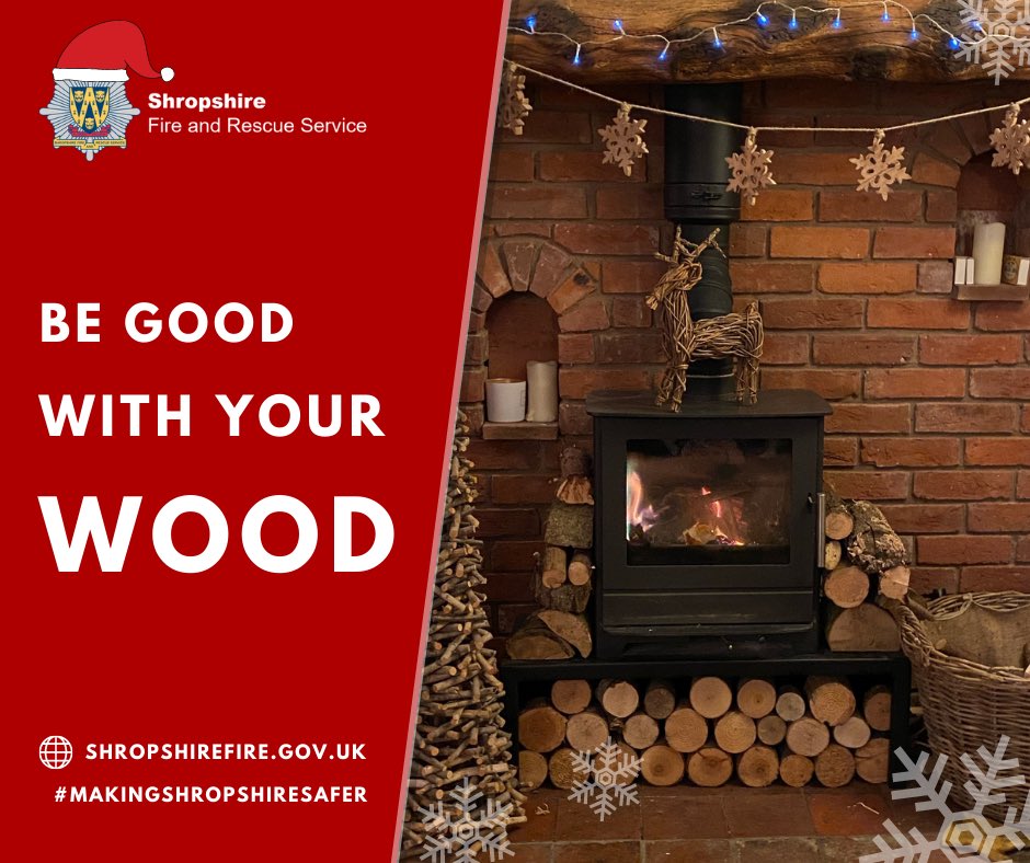 🎄 #12DaysofChristmas - Day 9 🎁 Log burners are a common source of heating now. Christmas 2019 we attended a house fire caused by the logs stacked against a burner catching alight. Please keep the surrounding area of your burner clear of anything flammable. #StaySafe