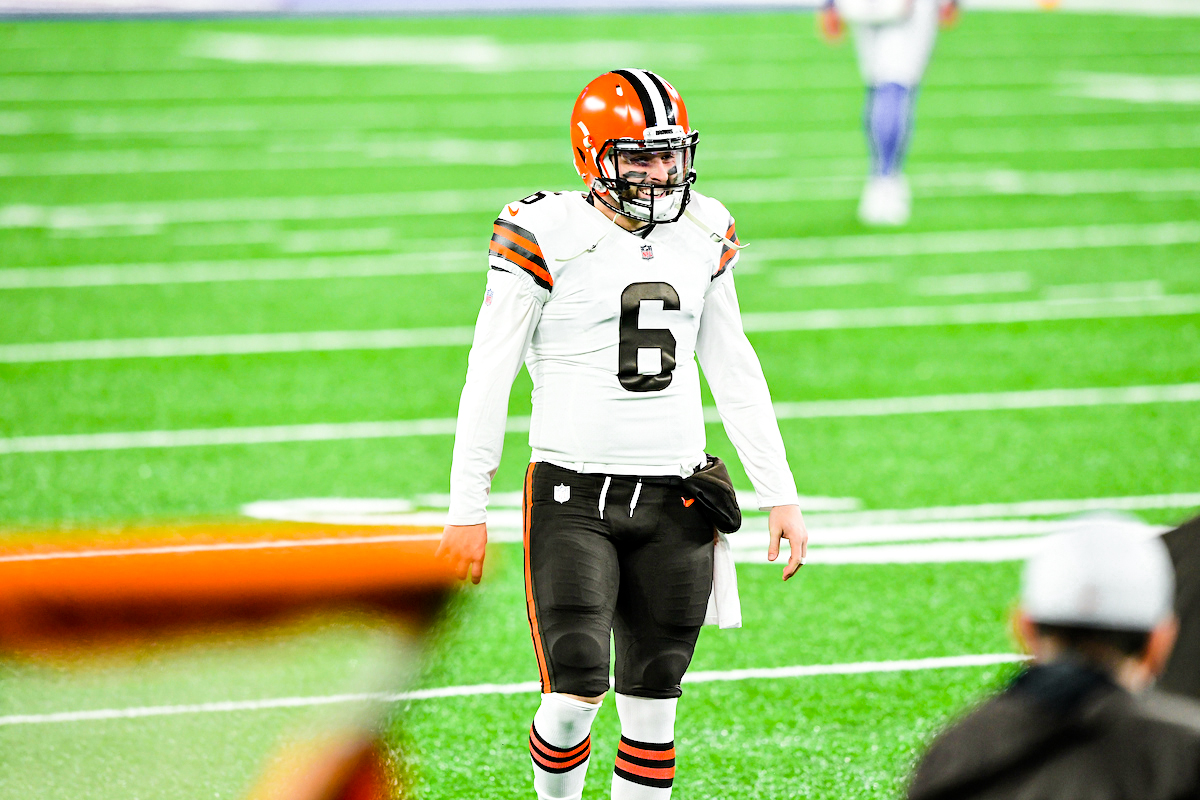 Browns's tweet photo. Tonight's game captain: @bakermayfield 🔥 https://t.co/z4zICgkVSk