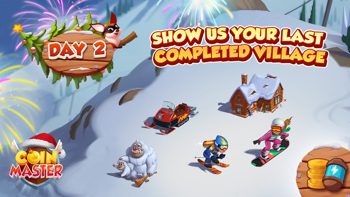CoinMasterGame's tweet photo. Round 2! #RETWEET and show off your last completed village! π± 12 million coins and 600 spins at stake! π
#CoinMasterXmasChallenge https://t.co/dpT5vRC6IQ