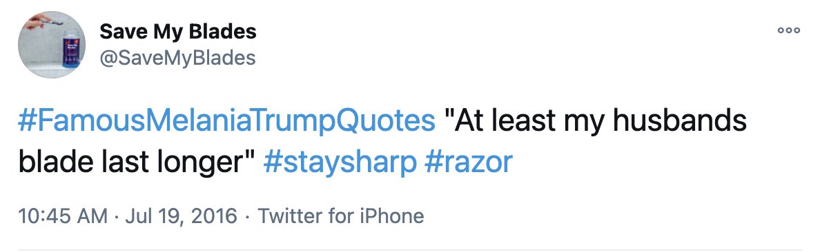 And liquid for your razor blades... from a company whose social media consists almost entirely of trying to capitalize on trending topics.