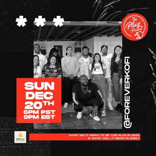 ThePlugPanel's tweet image. Join us on @joinClubhouse tonight for an insightful conversation! 

This year we’ve all had to work differently, make some changes and find new ways to succeed. That being said...

What did it take to be”The Plug” in 2020?

An what will it take in 2021?