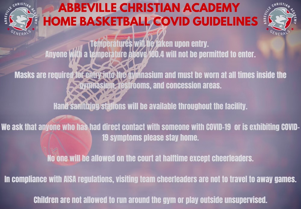 PikeLibPatriots's tweet photo. Schedule for tomorrow’s games at @ACA_Generals:    
4:00 pm - JV girls 
5:00 pm - JV boys
6:00 pm - varsity girls 
7:30 pm - varsity boys
Also, please review Abbeville's Home Basketball #COVID19 Guidelines https://t.co/p0jgIHPqN8