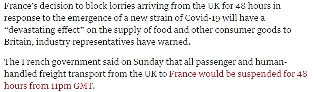 2. Firstly I'm assuming the block is as comprehensive as the news extract below & that all supplies by road haulage are being stopped.