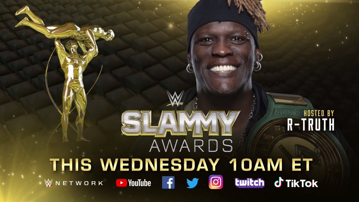 ClubWWE's tweet photo. ๐ THIS WEDNESDAY, The #SLAMMY Awards RETURN hosted by @RonKillings! ๐ https://t.co/fNr9OFxAJ2
