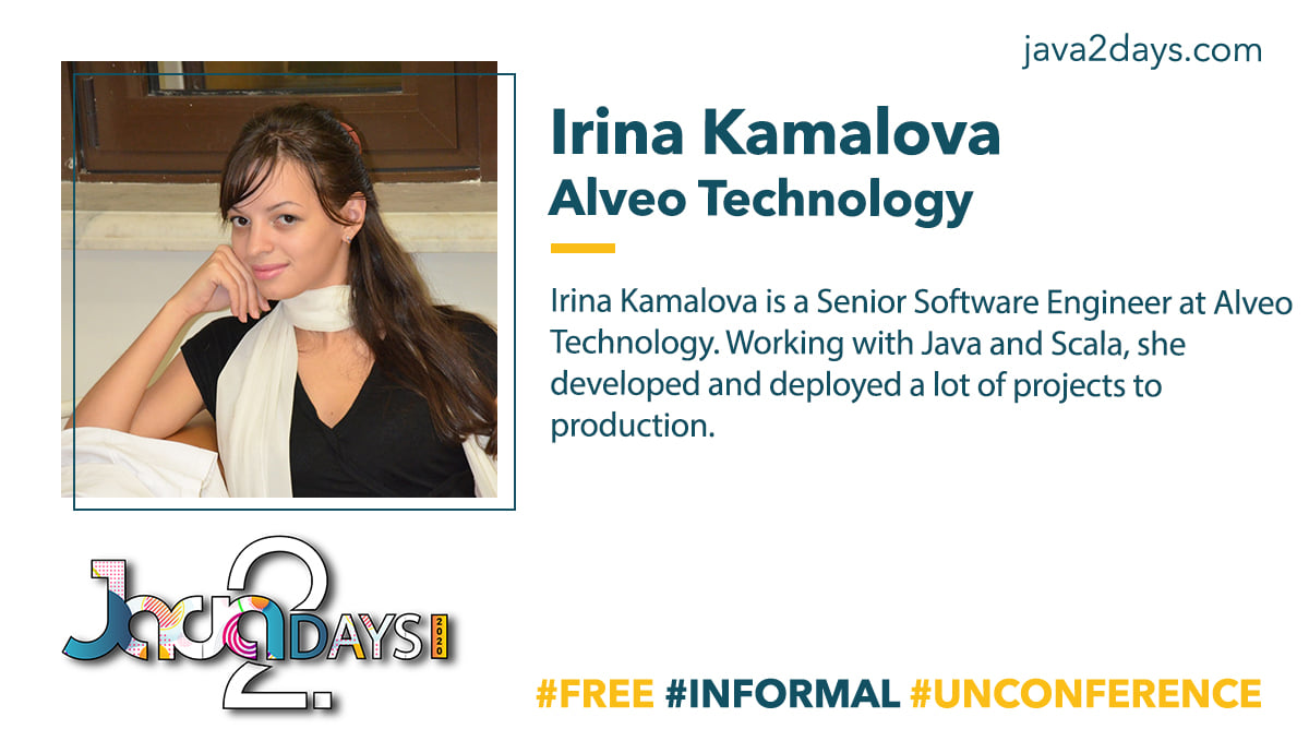Java2Days's tweet photo. We are glad to welcome Irina Kamalova, Senior Software Engineer at Alveo Technology to #Java2Days #virtual #conference.
Join us! Register #FREE here: https://t.co/zkoWxqmgza
#java #javaevent #javadevelopment #informal #javadevelopers #UNconference #javaprogramming https://t.co/vjH6ijgTOF