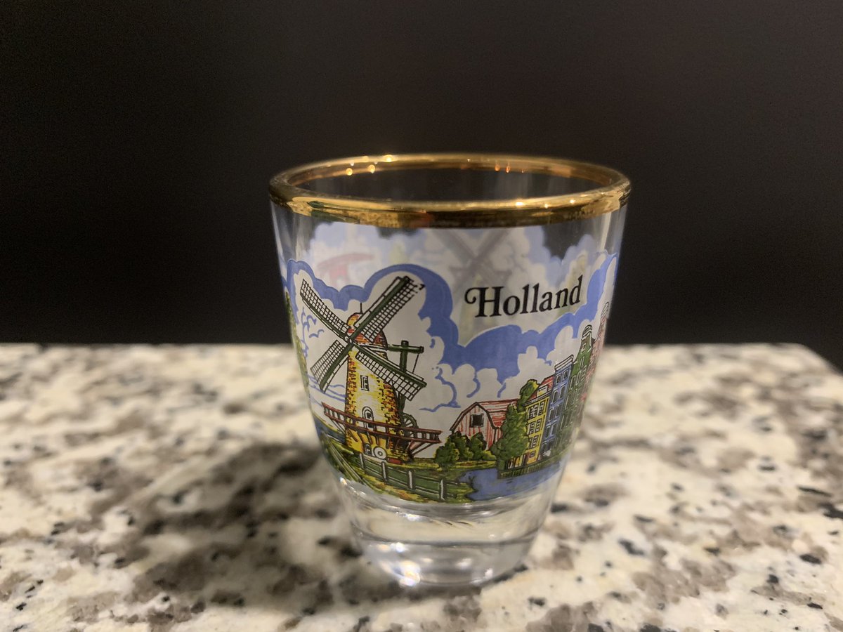 Day 50: In lieu of travel I’d like to do a tour of past trips via shot glasses. This was from our family trip to Amsterdam. We saw Anne Frank’s house, a neat museum, and pushed our stroller through the red light district.