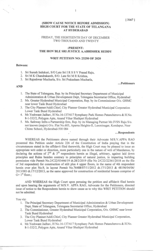BommareddyRaj's tweet photo. @CommissionrGHMC @ZC_SLP @GHMCOnline - Absolute disrespect towards judiciary and law of the land by the owner of plot - 9, Symphony Park Homes,Patancheru. He is continuing the construction despite stay order from hon'ble HC. C Attached. Kindly act fast to stop this anarchy. https://t.co/NR0CSX29Mp