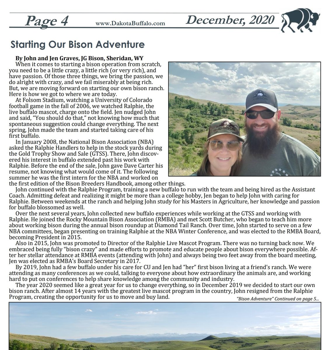 JG_Bison's tweet photo. We were very honored to write an article for the DTBA Newsletter. We have come a long way, but still have a long way to go in our bison adventure. A lot left to learn, but we hope sharing what we have learned will help others in their journey as well.

https://t.co/2bJkJQdMcD https://t.co/1gsWHljISb