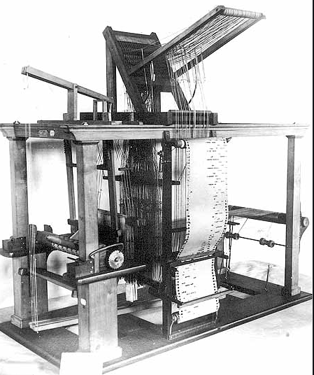 A few examples from computing- First- The whole thing set off with an exaptation! Babbage differential and analytical engine was an exaptation of Jacquard loom. Babbage flew to France. Had a photo of it in his office.