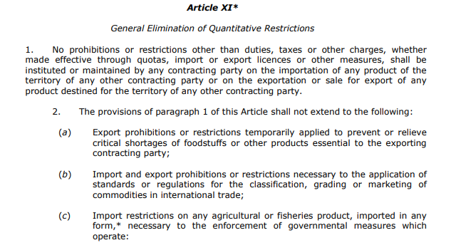 10. I've got as far as looking at GATT but I'm leaving off for tonight & will resume tomorrow with a fresh set of eyes to look at other international legal instruments.