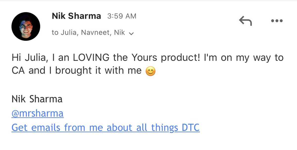 heyjules27's tweet photo. When @mrsharma replies to your email &amp; you fan-girl inside. Plus, he LOVES @lovefromyours!! https://t.co/Gzi79LACor