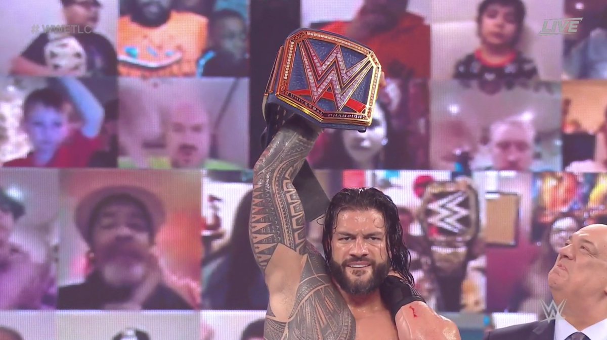 WWEUniverse's tweet photo. Heartbreak for @FightOwensFight.
Triumph for @WWERomanReigns.
#WWETLC @HeymanHustle https://t.co/ncpHfVNQvB