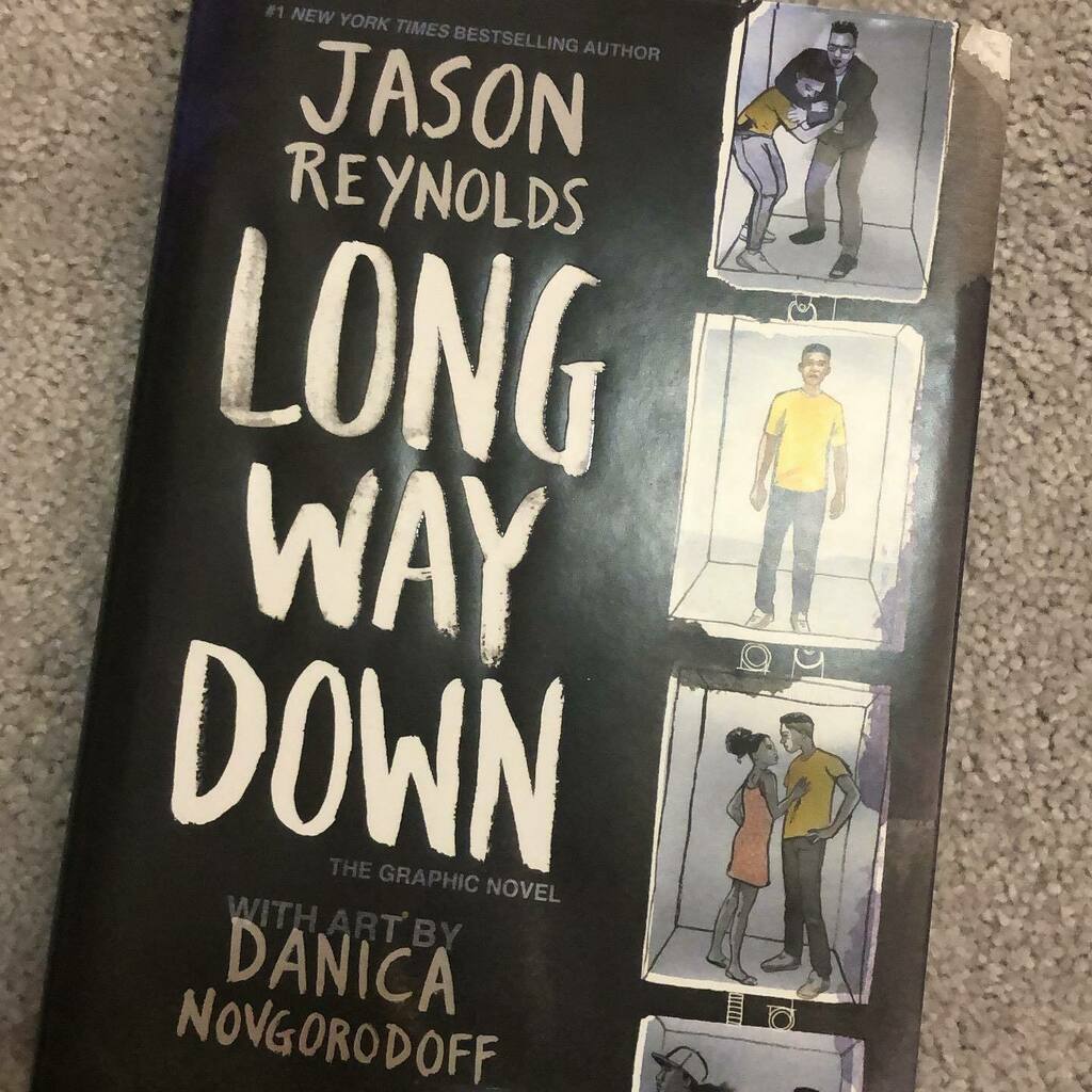 LibraryFalcon's tweet image. I’m glad no one is forcing me to choose between the graphic novel of Long Way Down by @JasonReynolds83 and the original because they are both so good in their own ways. I could not put either one down. Check both out at the Phillips Library when we get b… instagr.am/p/CJCurgogAX2/