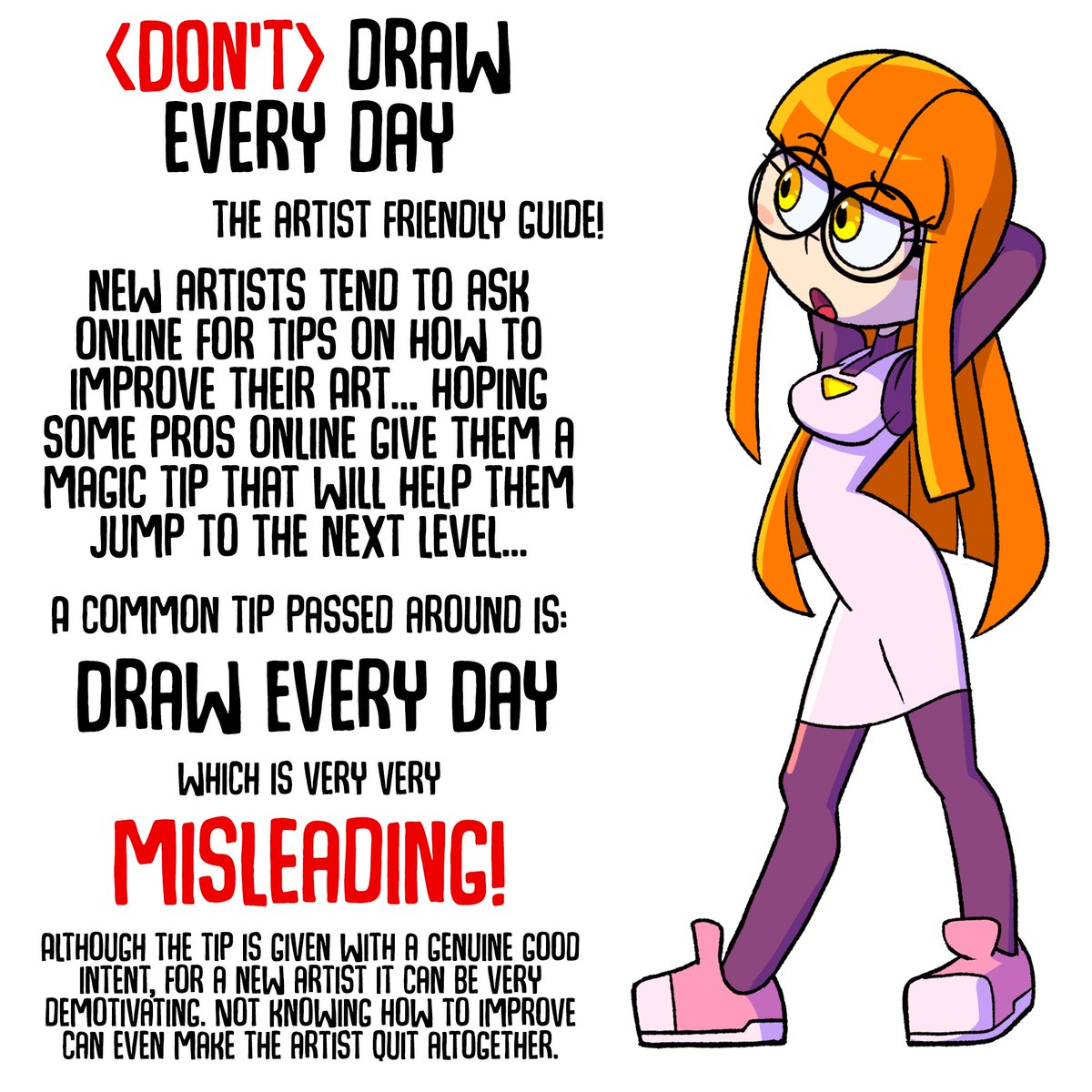 lazuliro's tweet image. Hello Artists!
Now that holidays are approaching I wanted to share a tip on how to improve your art--
DON'T DRAW EVERY DAY