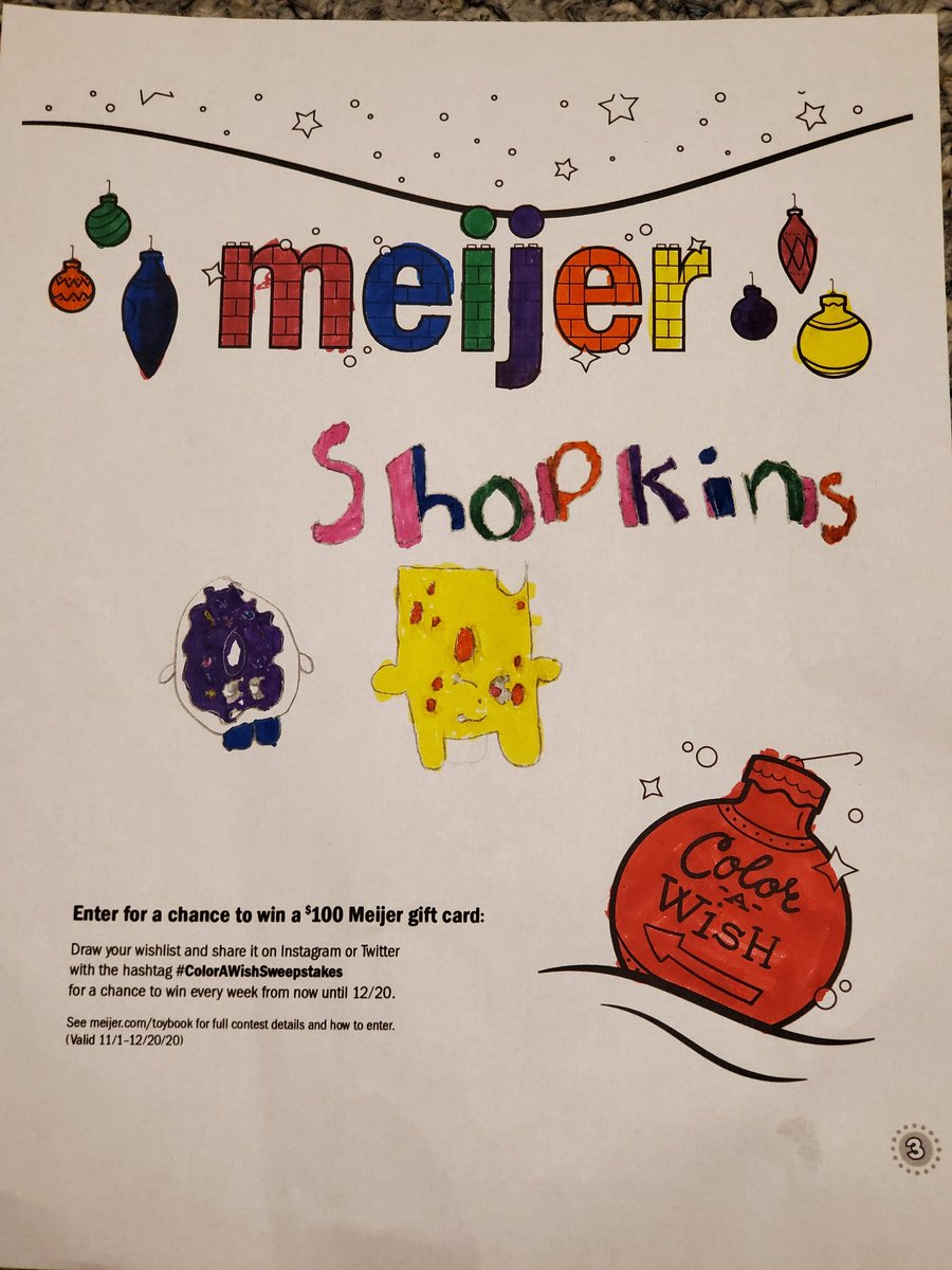 This is my daughter's picture of her wishlist. #colorawishsweeps