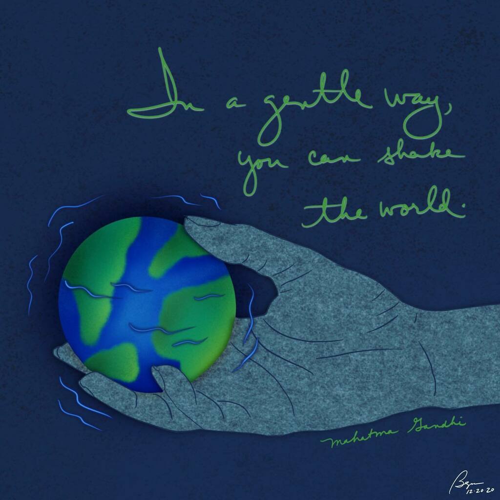 bethnyland's tweet photo. “In a gentle way, you can shake the world.” (Mahatma Gandhi)
.
#shaketheworld #gentle #action #takeaction #peace #globe #dosomething #gandhi #mahatmagandhi
.
#notice #illustration #visualart #visualverbal #art #artoftheday #quotes #everydayquotes #words … https://t.co/5pwsH3JaYD https://t.co/v101cDuy8n