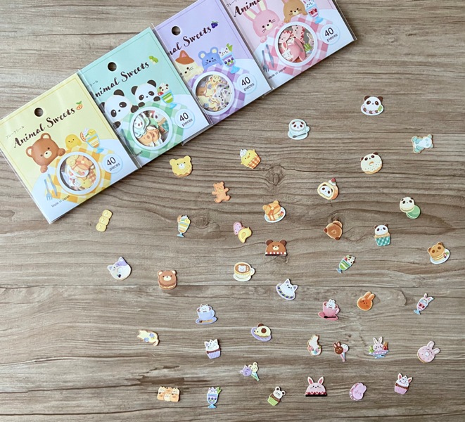 動物たちがスイーツに大変身！甘くてかわいいフレークシールです