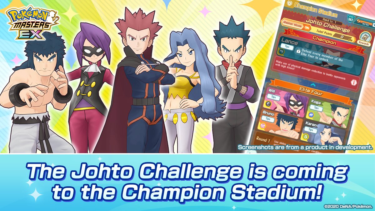 Tilbageholdelse Goodwill fløjl Pokémon Masters EX on Twitter: "The Johto Challenge is coming soon to the  Champion Stadium! Johto region battles will require different strategies  than those used for Kanto region battles! Enjoy the new