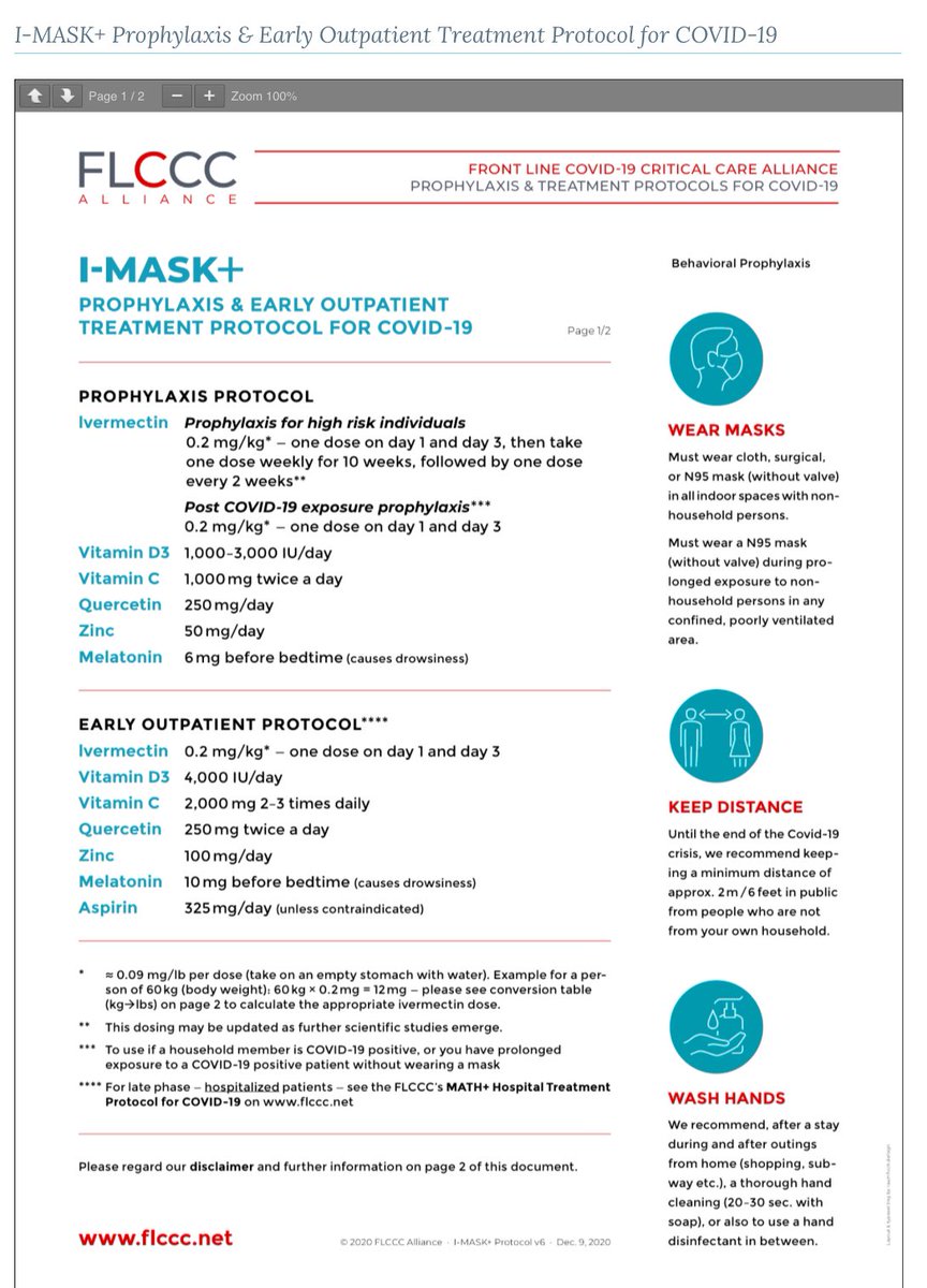 I-MASK+ Early outpatient protocol by  @Covid19Critical