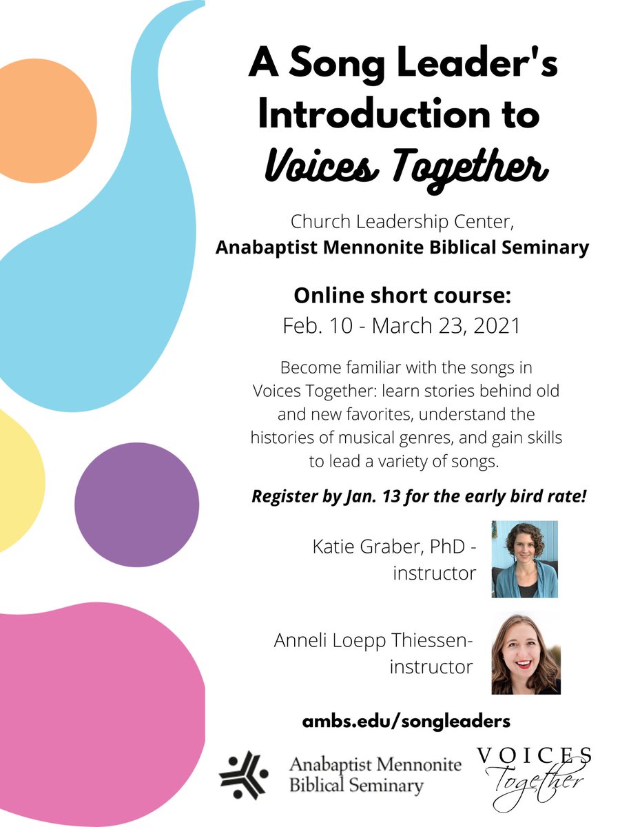 Join us for this upcoming course on #voicestogetherhymnal! The early bird deadline is January 13, register soon!