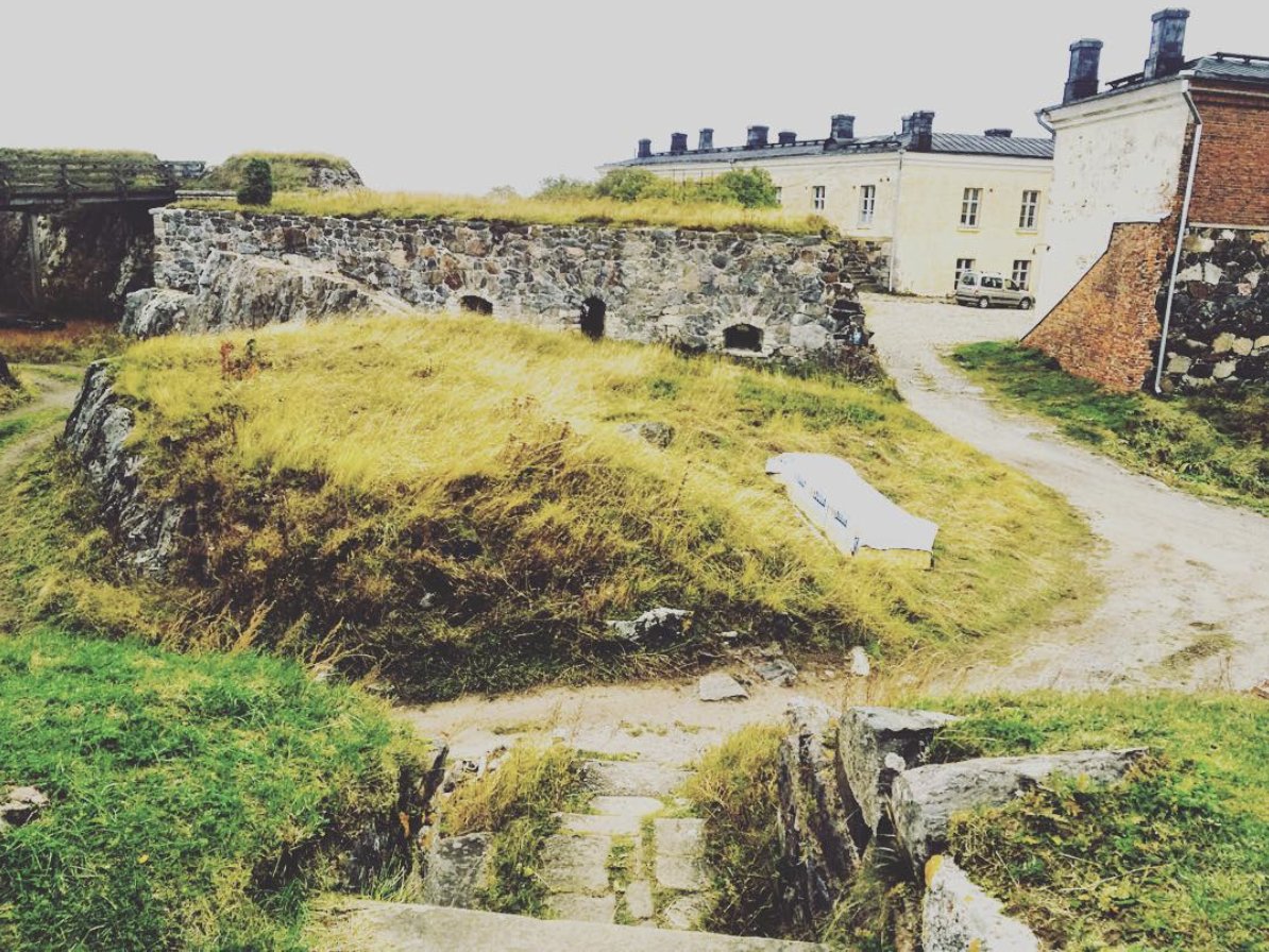 76/ [Helsinki, Finland] After a sleepless night, I took a ferry to Suomenlinna, climbed a sea fortress island right at sunrise, and yelled secrets from the edge of the island where the cannons were, into the seaFelt like extreme liberation with wind blowing gusts into my hair