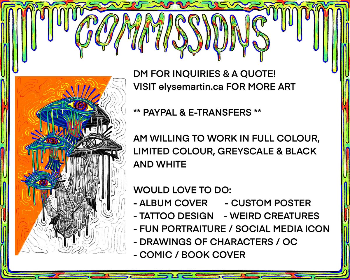 hey!!!!! commissions are open while im off from school for the month!!!!!!!!!!!!
DM for inquiries! ??
lets do some funky stuff!?