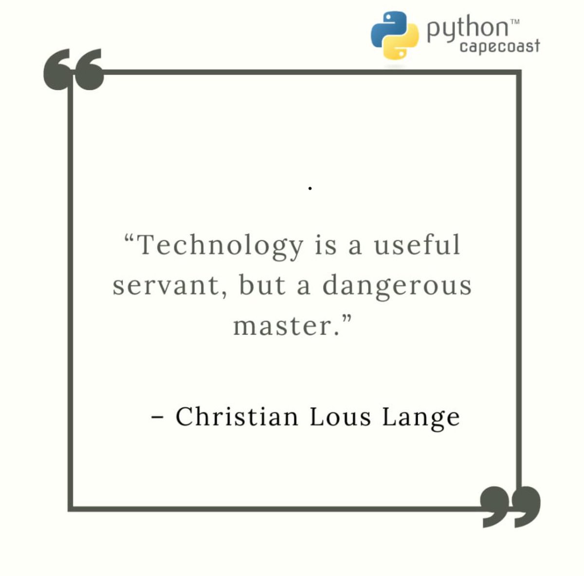 pythoncapecoast's tweet image. In as much as technology is a useful tool that helps in easing the lives of the human race
It could also be a lethal weapon that courses destruction in the the society 
Be mindful of how you utilize it to the benefit of the society and the world at large
#pythoncapecoast