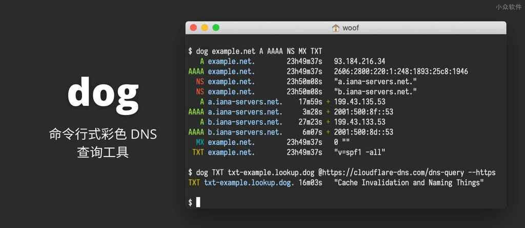 dog – 一个简单的彩色命令行 DNS 查询工具[Win/macOS/Linux] ift.tt/2Kn5d6h