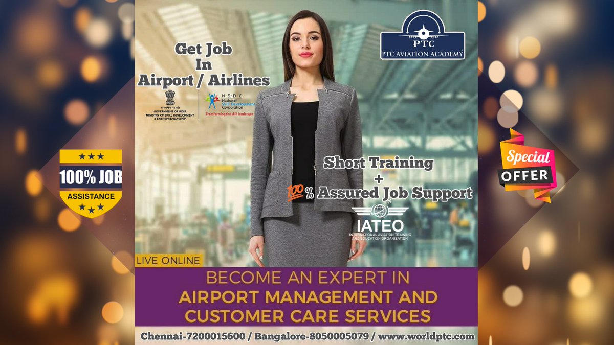 ptc_aviation's tweet image. 🚀Are you really interested to get job in Airport /Airline/ Air Travel/ Aviation Sector?
#flight #aviation #airplane #pilot #avgeek #flying #aircraft #travel #fly #aviationlovers #airport #aviationphotography #instagramaviation #instaaviation #sky #plane #aviationgeek
