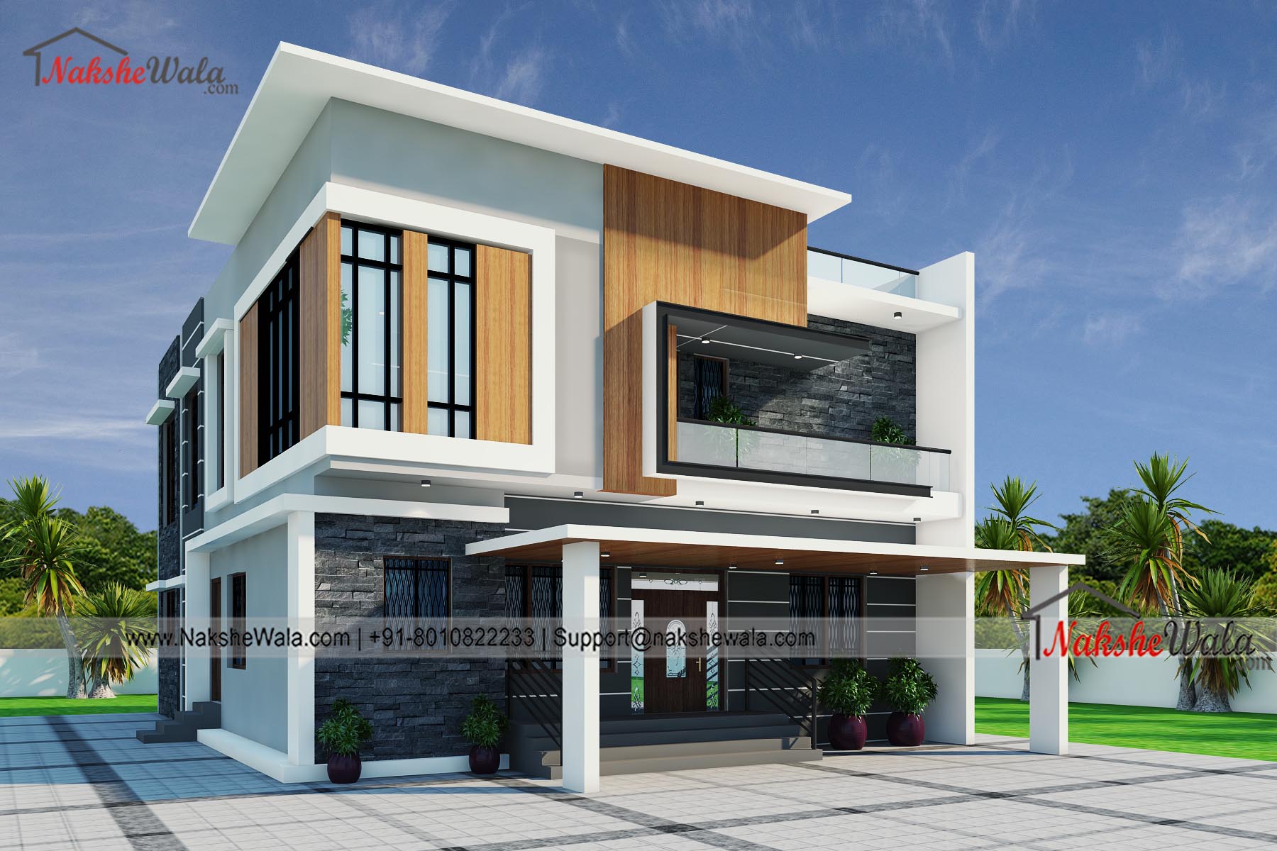 Nakshewala on X: 50x70 North Facing Double Storey House Modern