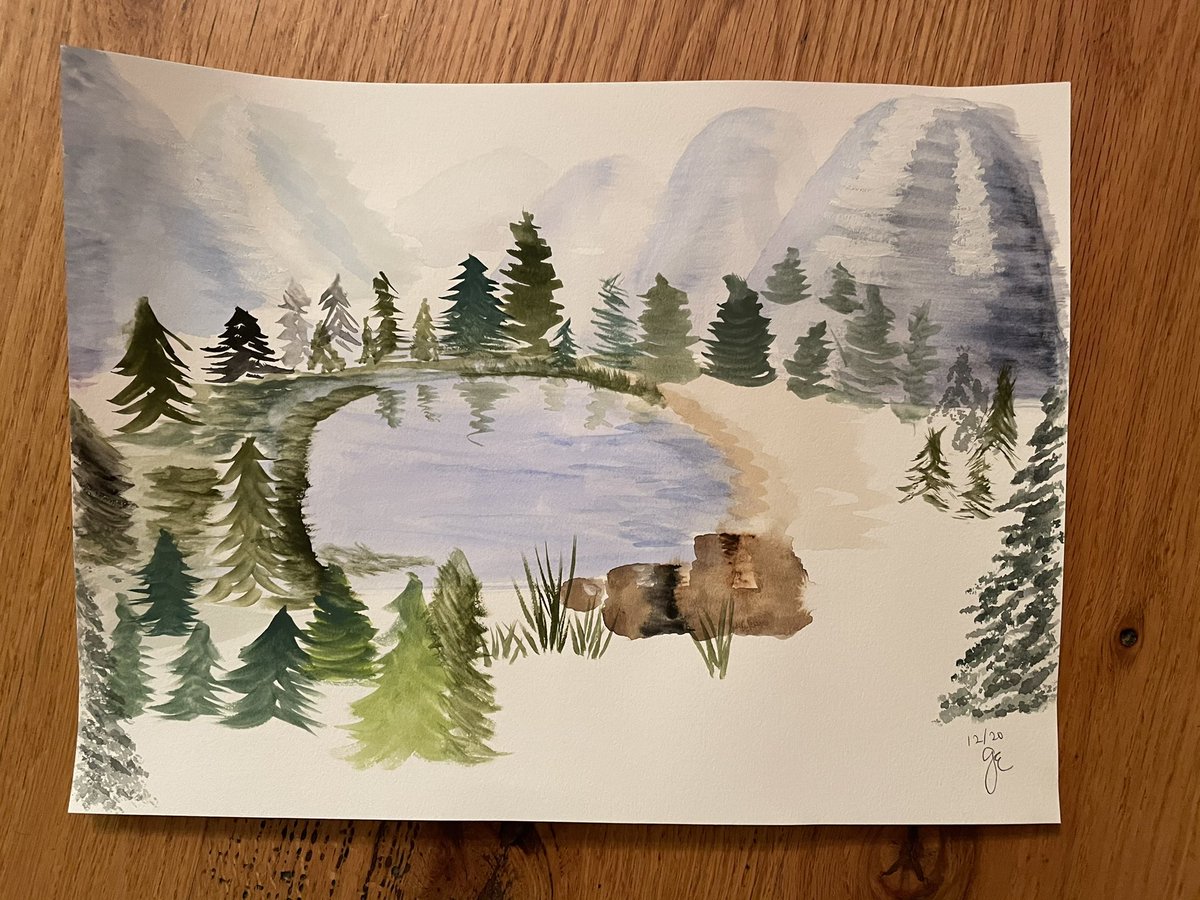 gailettaro's tweet photo. So, I’ve been wanting to take time for reconnecting to art. I did. While, I’ve got insanely talented relatives, this was my venture back #watercolor #artherapy #firstpaintinginyears https://t.co/gXFilASTVN