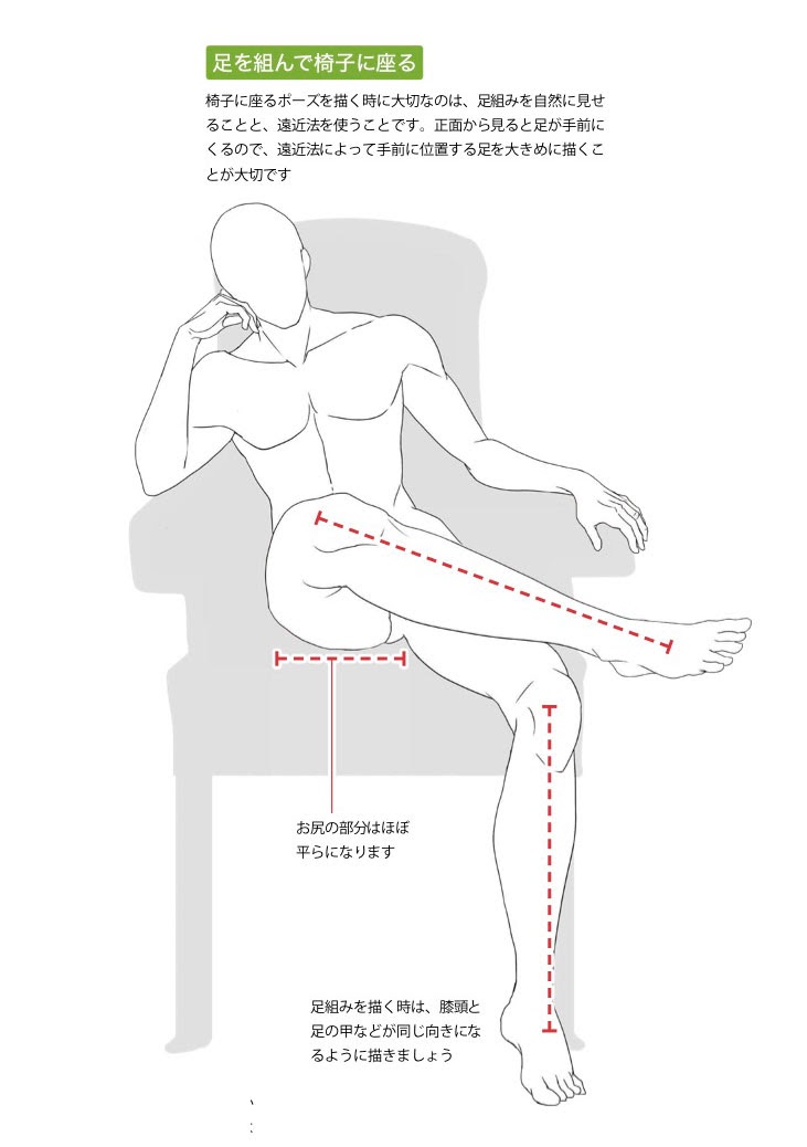 玄光社 超描けるシリーズ 創作応援ブックフェア 優雅さや威厳を示すのに有効な 足を組みながら椅子に座るポーズ 遠近法を利用して 足を大きめに描くのがポイントです 色気のある男の描き方 今なら30 オフ T Co Ebhxwkvqiq T