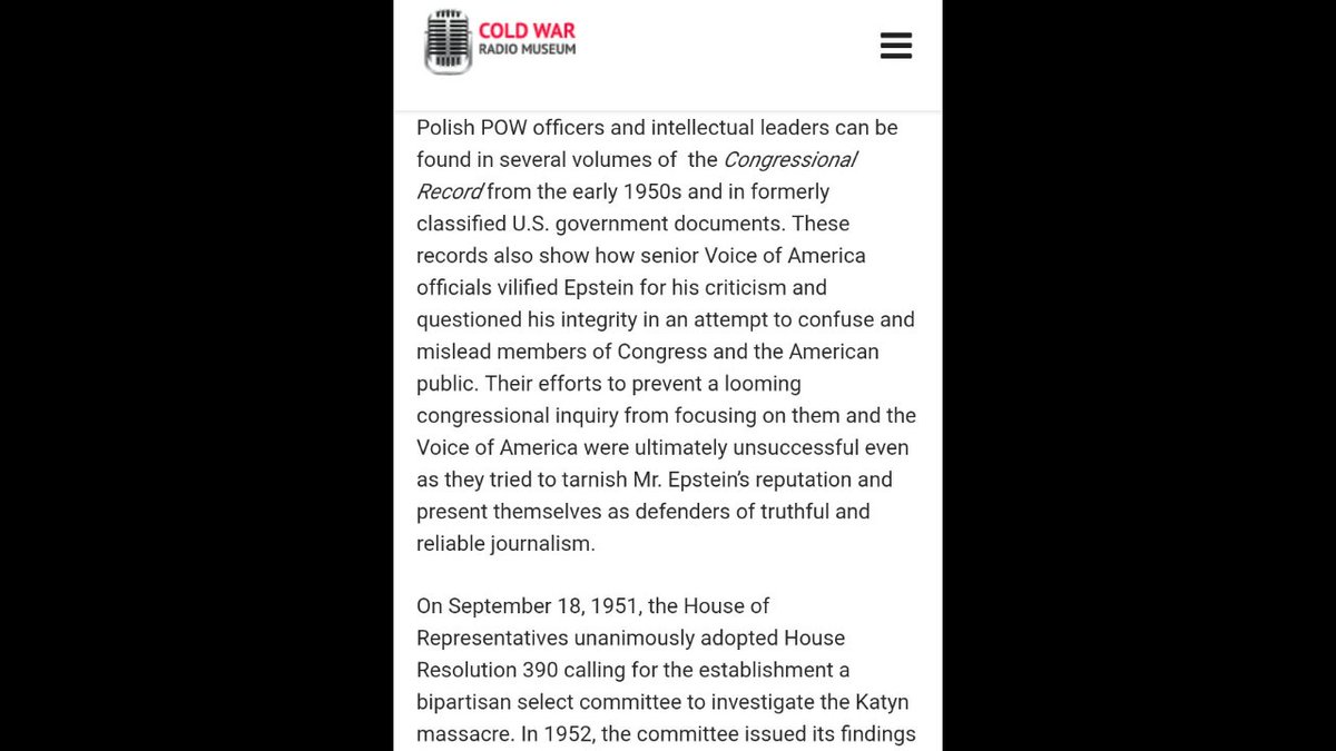 How a refugee journalist exposed Voice of America censorship of the Katyn Massacre https://www.coldwarradiomuseum.com/how-refugee-journalist-exposed-voice-of-america-katyn-censorship/