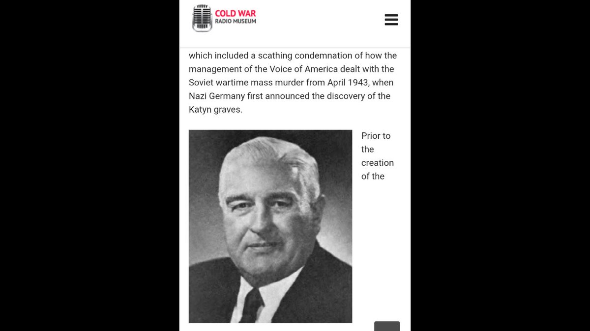 How a refugee journalist exposed Voice of America censorship of the Katyn Massacre https://www.coldwarradiomuseum.com/how-refugee-journalist-exposed-voice-of-america-katyn-censorship/