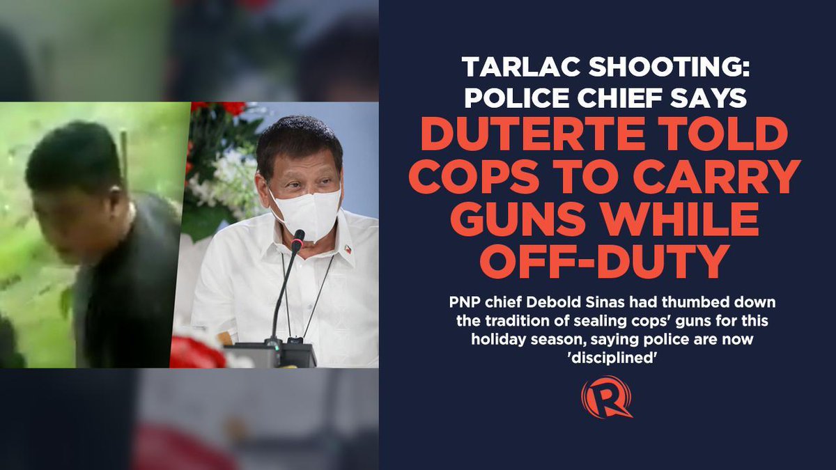 rapplerdotcom's tweet photo. One reason why Nuezca was still able to bring his permanent-issued short firearm was because of an order from Duterte. Read more: https://t.co/dX8X1UsjEW https://t.co/LIbtza8Mgi