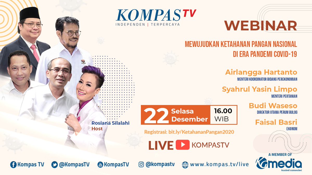 Strategi apa yang dilakukan pemerintah untuk menghadapi tantangan ketahanan pangan di masa pandemi?

Ikuti #WebinarKompasTV bersama <a href="/PerumBULOG/">Perum BULOG</a> <a href="/Syahrul_YL/">Syahrul Yasin Limpo</a> <a href="/airlangga_hrt/">Airlangga Hartarto</a> <a href="/FaisalBasri/">Faisal Basri</a> dan dipandu <a href="/Rosianna766Hi/">Rosianna Silalahi</a> hari ini pkl 16.00 WIB.

Daftar di bit.ly/KetahananPanga…