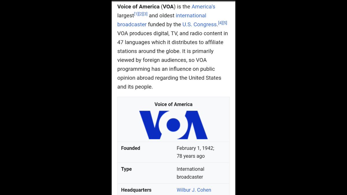 Voice of America (VOA) is the America's largest and oldest international broadcaster funded by the U.S. Congress.Some commentators consider Voice of America to be a form of propaganda... https://www.voanews.com/&nbsp;