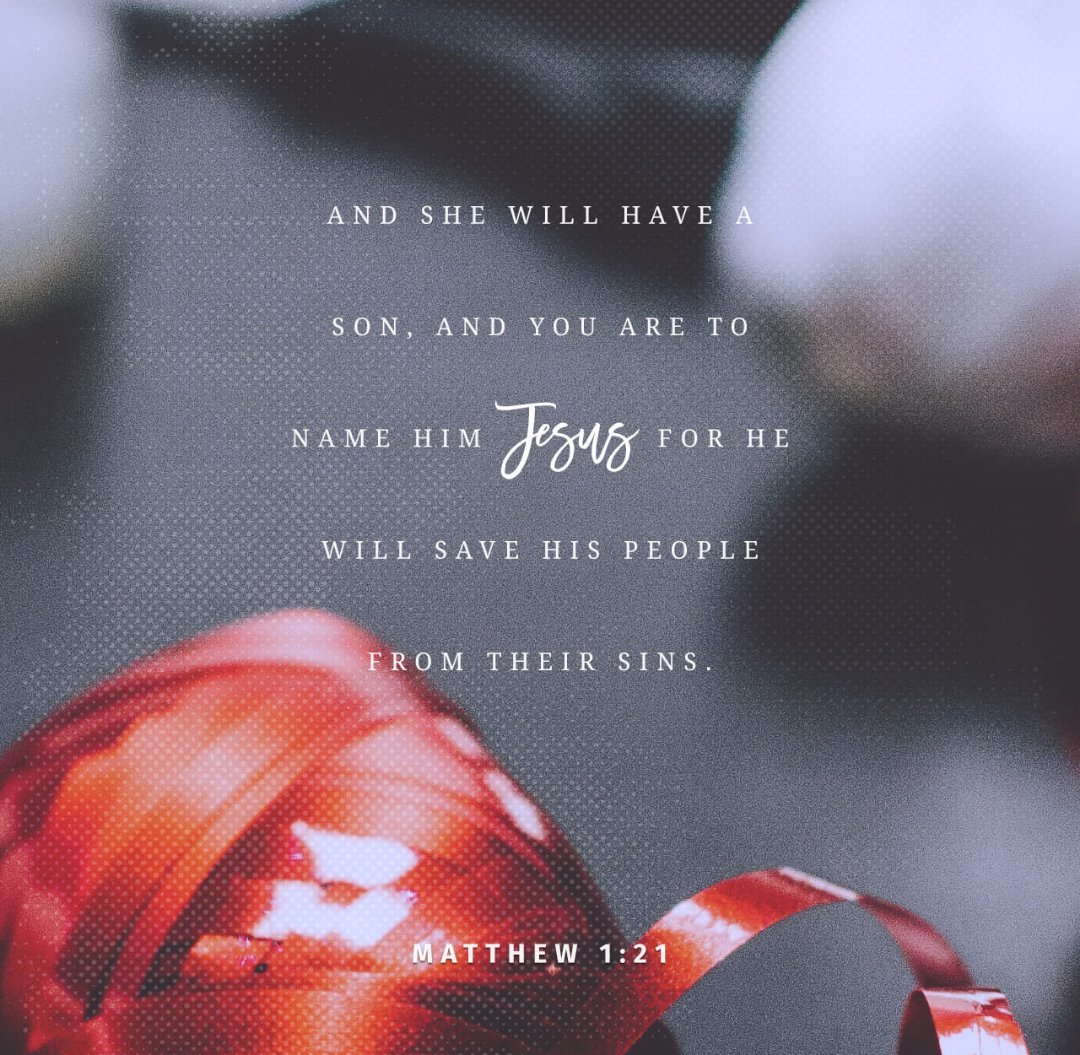 And she shall bring forth a son, and thou shalt call his name JESUS: for he shall save his people from their sins. (Matthew 1:21 KJV)