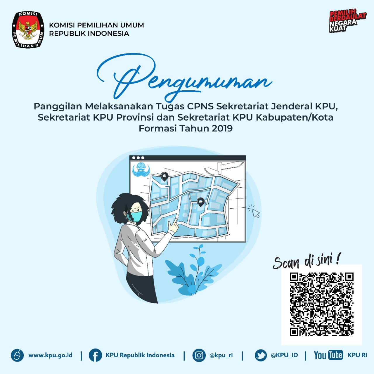 Kpu Ri On Twitter Hai Temanpemilih Ada Pengumuman Nih Untuk Cpns Kpu Formasi Tahun 2019 Tentang Panggilan Melaksanakan Tugas Yukkk Cek Pengumumannya Di Website Https T Co N6tpzmalbc Atau Pindai Barcode Berikut Ya Kpumelayani Https T Co