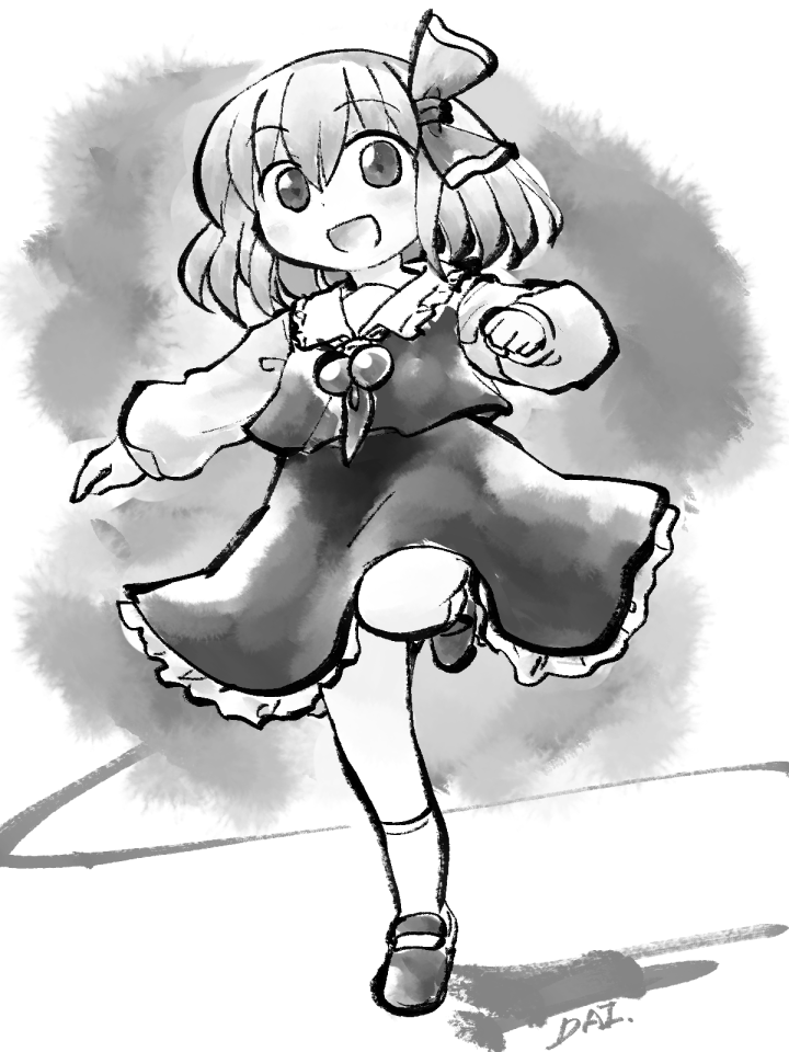 ルーミア(東方プロジェクト) 「おはるーみ和? #おは東方 」|六合ダイスケ@春例大祭う12bのイラスト