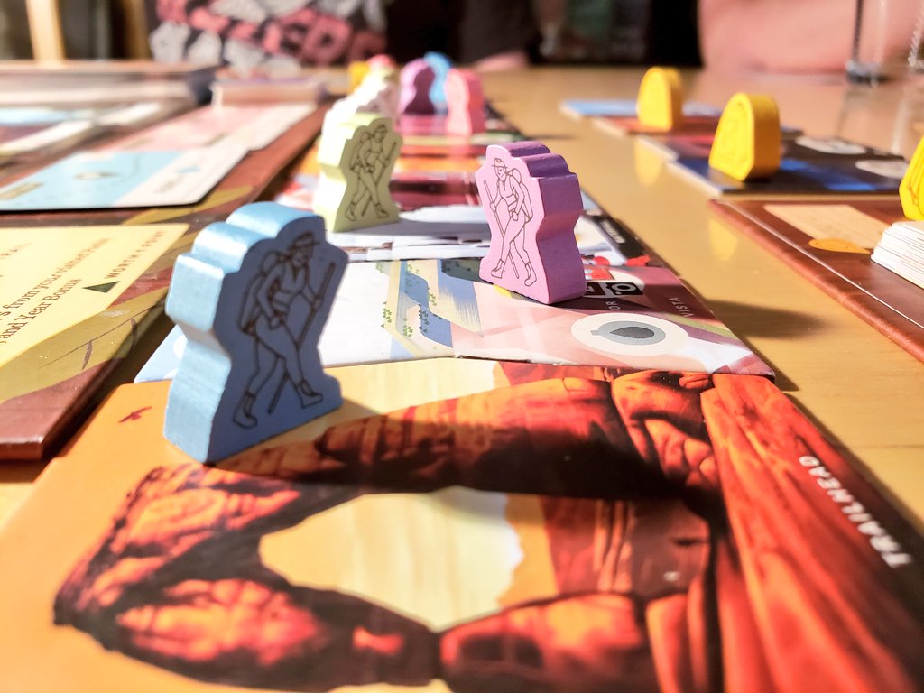 CohortVIIIGames's tweet photo. Had another gameday with family who have been in our bubble. Great 6P game of #RatfinkScurryAndScamper that came down to the last hand! Taught #AnimalKingdoms #WelcomeTo and finally added the new #Nightfall expansion for #PARKS since everyone knew the base game. Loved it! https://t.co/4hlitDYEKV